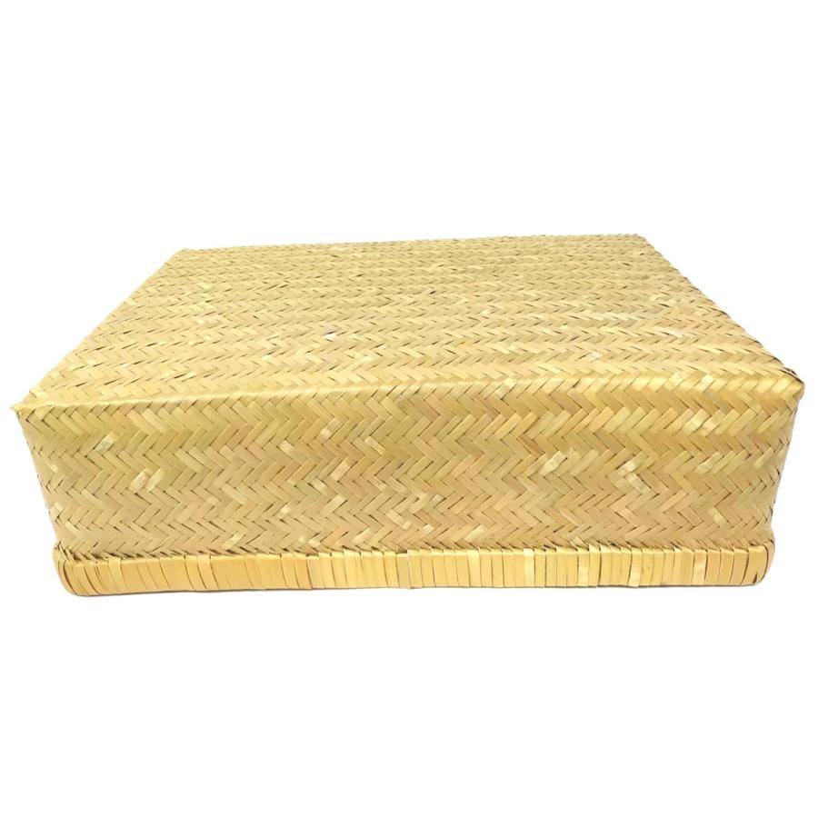 後付行李 竹細工 竹編 収納箱 蓋付き 約30cm 入れ物 : 仏像・仏具専商