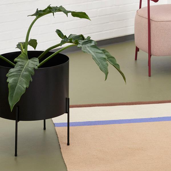 Hubsch(ヒュプシュ) エアリープランターラージ Φ42 ホワイト/ブラック