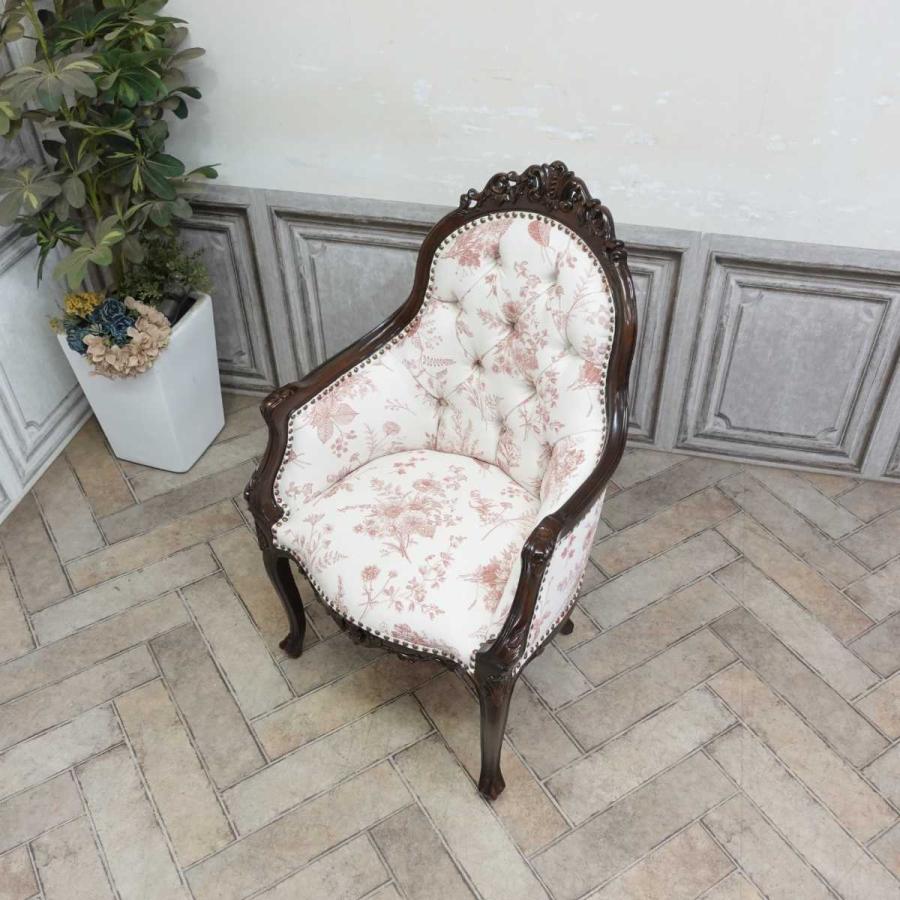 一人掛け ソファ 1人用 ソファー ロココ アームチェア アンティーク