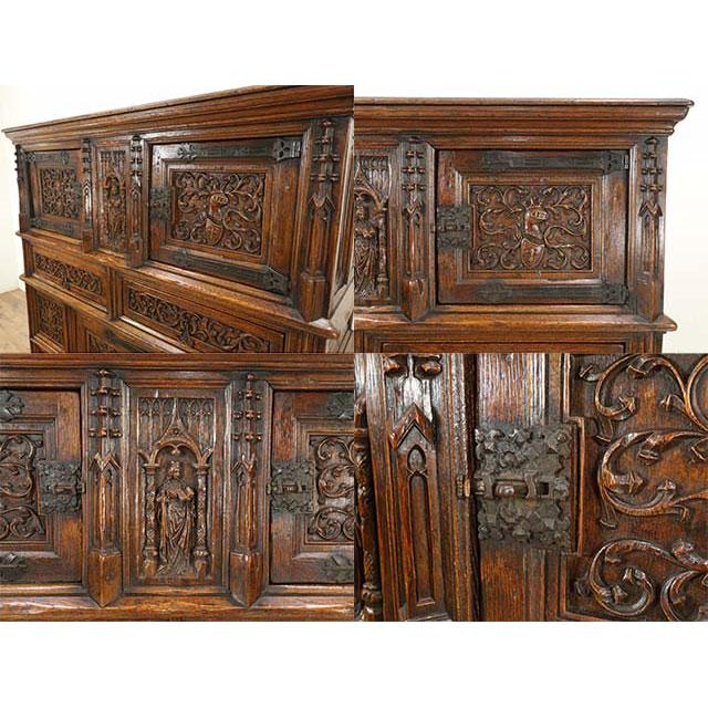 フランス アンティーク 家具 キャビネット リビング キッチン オーク