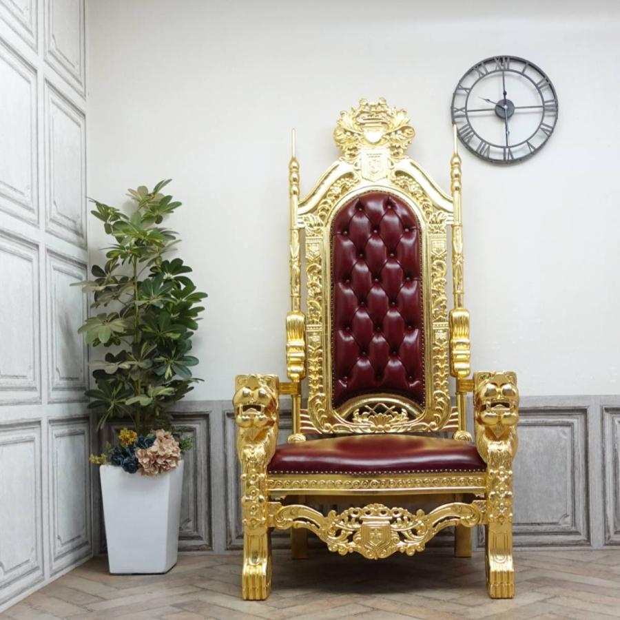 アンティーク 椅子 玉座 王様椅子 キングチェア エレガント アーム