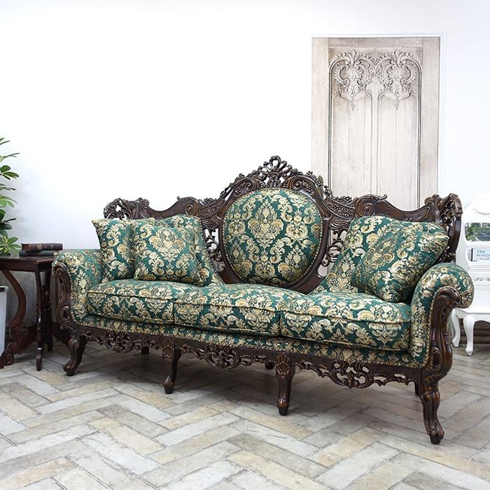 アンティーク ソファ アンティーク家具 3人掛け ソファー 三人用