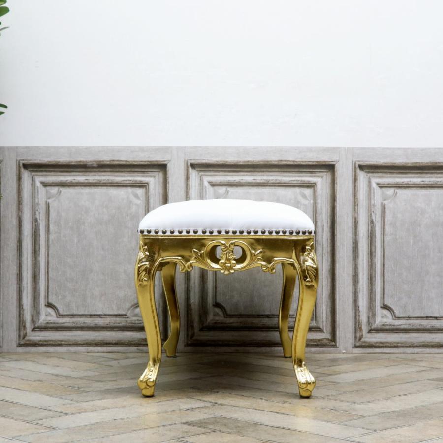 スツール アンティーク ロースツール 玄関 ベンチ ロココ調家具