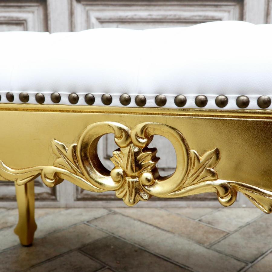 スツール アンティーク ロースツール 玄関 ベンチ ロココ調家具