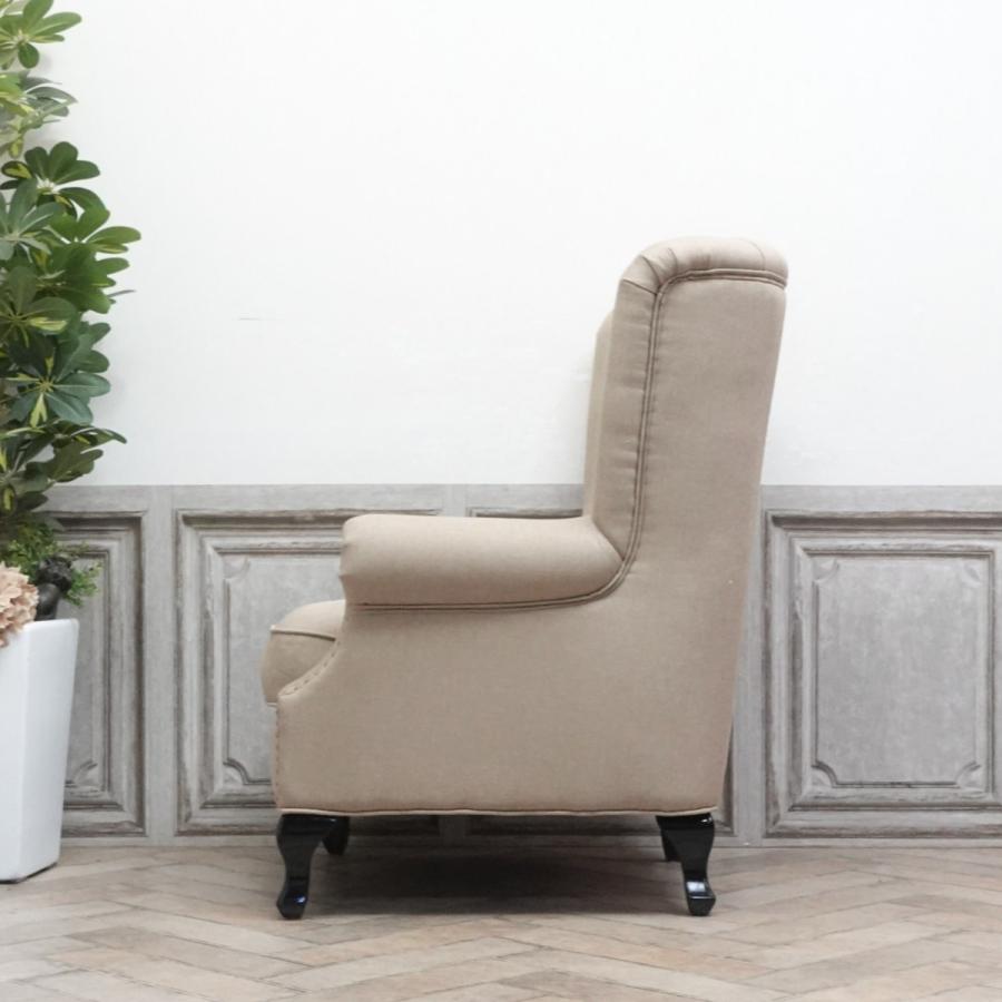 シングルソファ ヴィンセント アームチェア ウィングチェア ハイバック