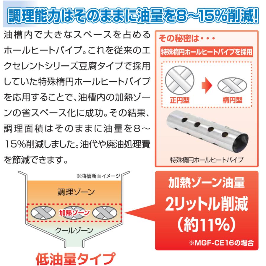 マルゼン（MARUZEN） MGF-CE16 涼厨フライヤー 低油量タイプ ガス