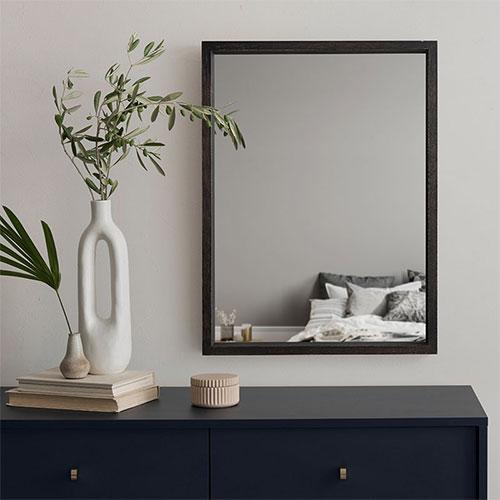 ぼん家具 玄関鏡 壁掛け鏡 ミラー 壁掛け 角型 木製 姿見 アンティーク