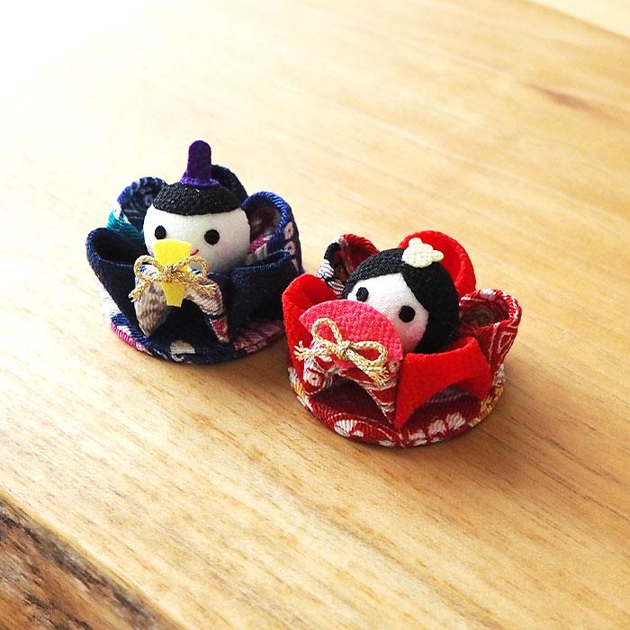 受注生産品】雛祭り 桃の節句 つまみ細工 ミニチュア 雛祭 2個セット