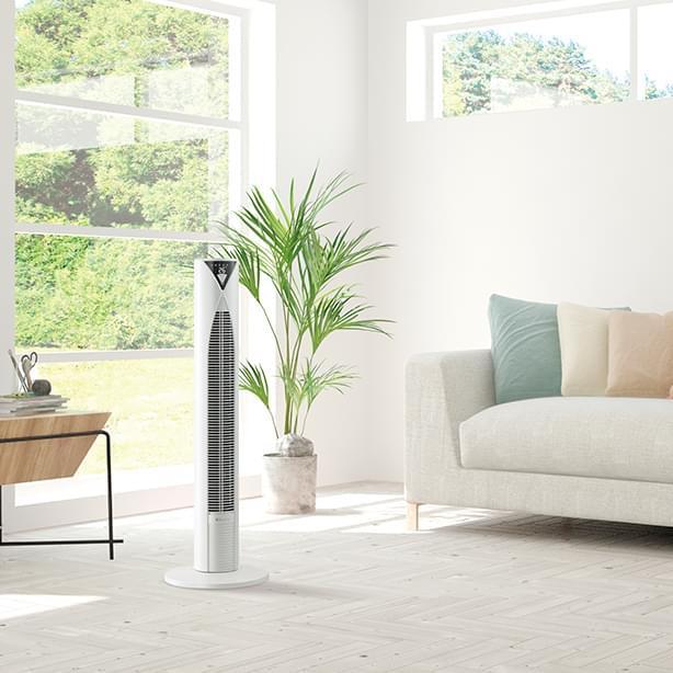 ハイブリッドタワーファン マーレ（ブラック）kirala Air Hybrid Tower