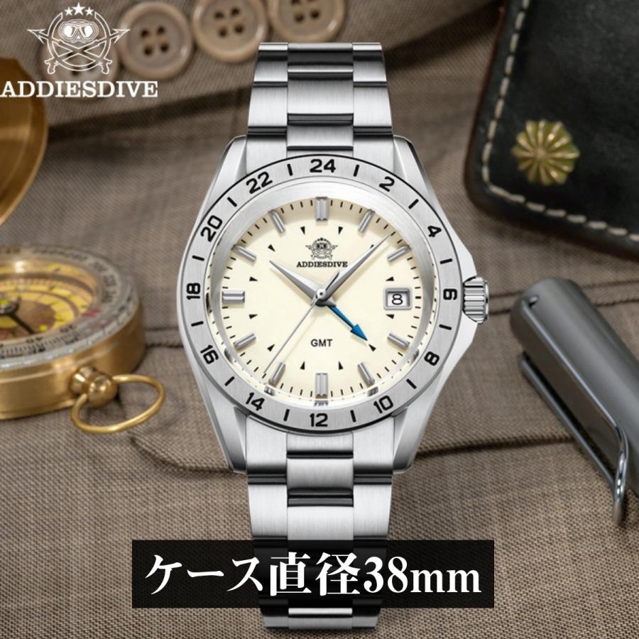 腕時計 メンズ 40代 50代 GMT 防水 クォーツ スイス製ムーブメント