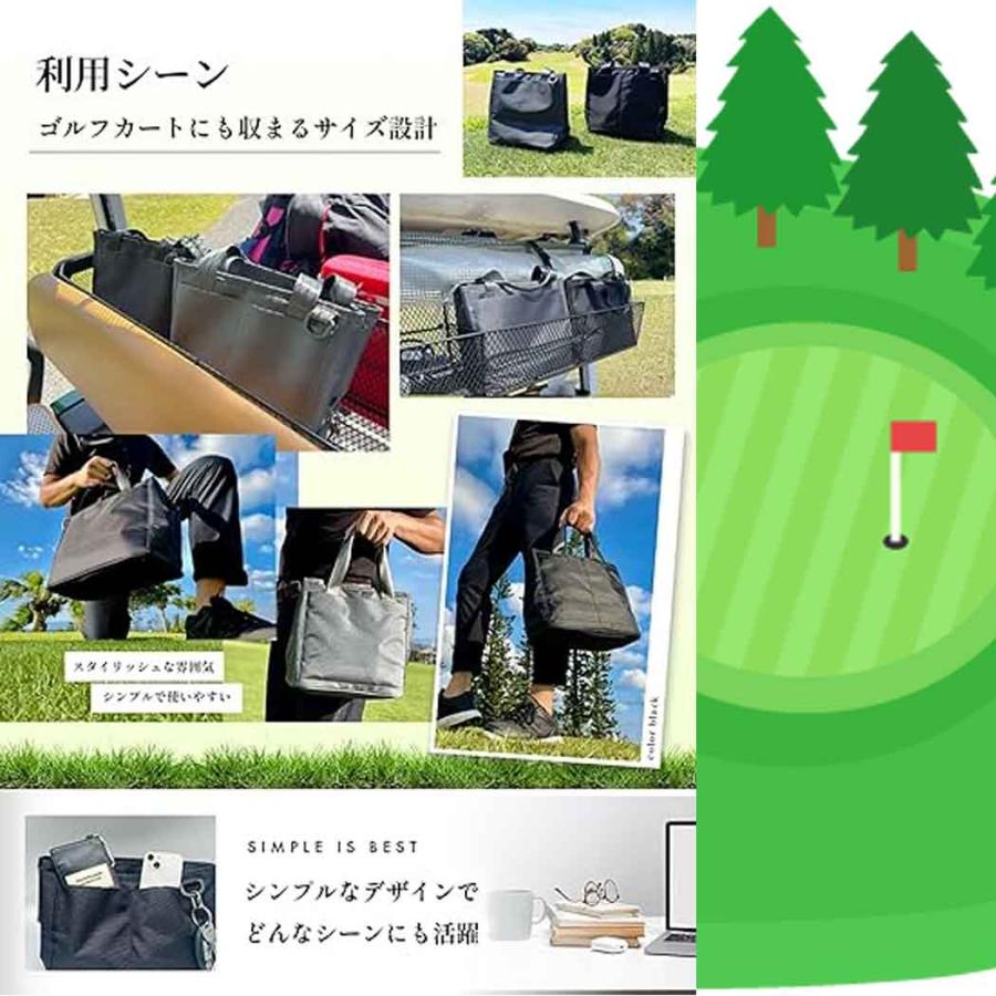 GINO ゴルフ ラウンドトートバッグ シンプル ロゴなし バッグ Black/黒