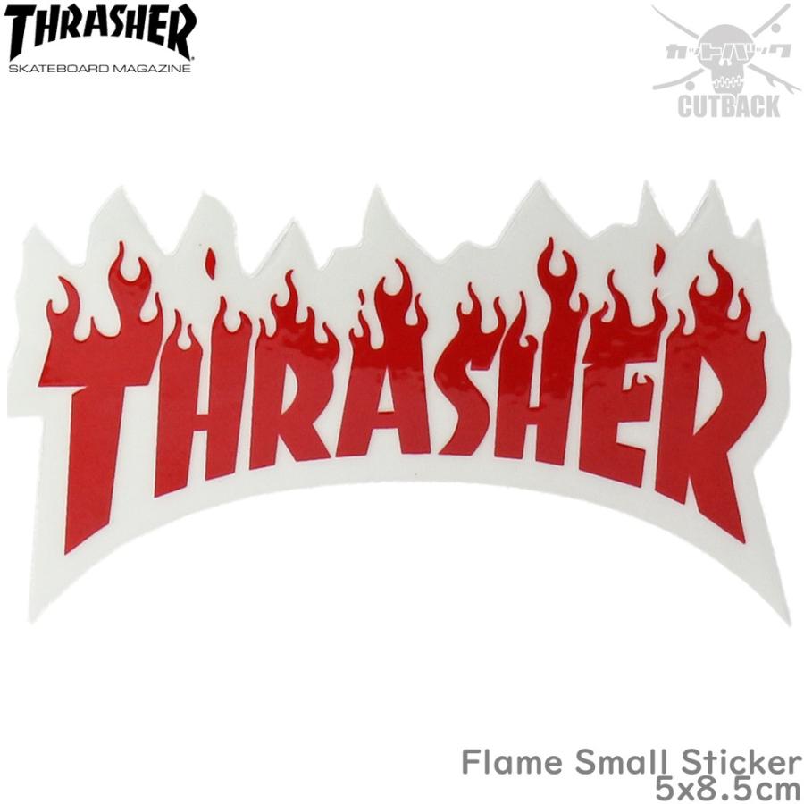 THRASHER（スラッシャー） ステッカー Flame Small Sticker レッド