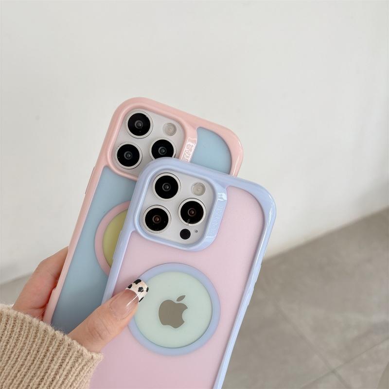 MagSafe対応】マカロンカラー マットクリアカラー 韓国 かわいい 半