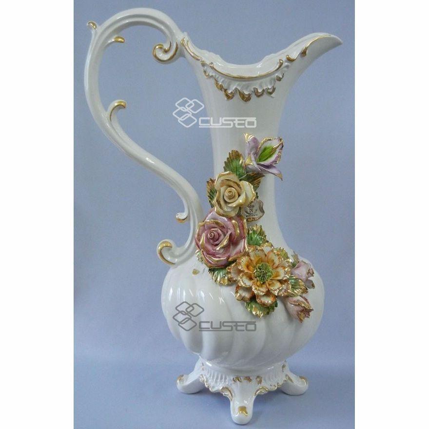 陶器 花瓶 バラ インテリア イタリア花瓶 イタリア置物 インテリア雑貨