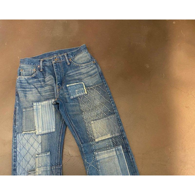 graphzero（グラフゼロ） リメイクジーンズ パッチワーク 刺子 斜子