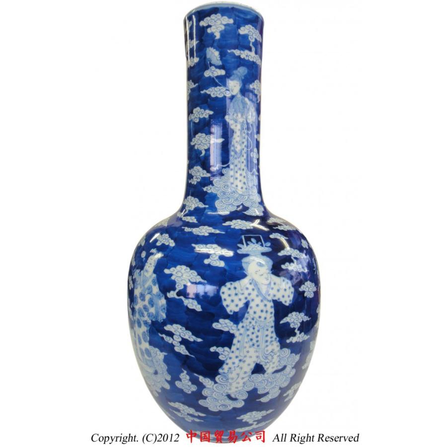 景徳鎮花瓶 故宮蔵磁複製 清朝康煕 青花人物丈瓶 : 中国貿易公司ctc