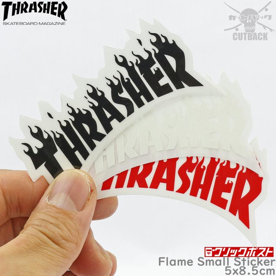 THRASHER（スラッシャー） ステッカー Flame Small Sticker ホワイト