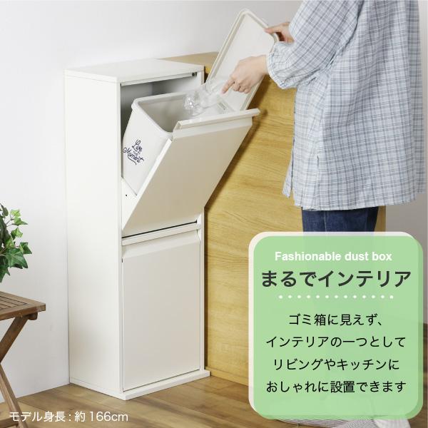川口工器 2分別 ダストボックス ゴミ箱 ごみばこ ダンパー付 スリム