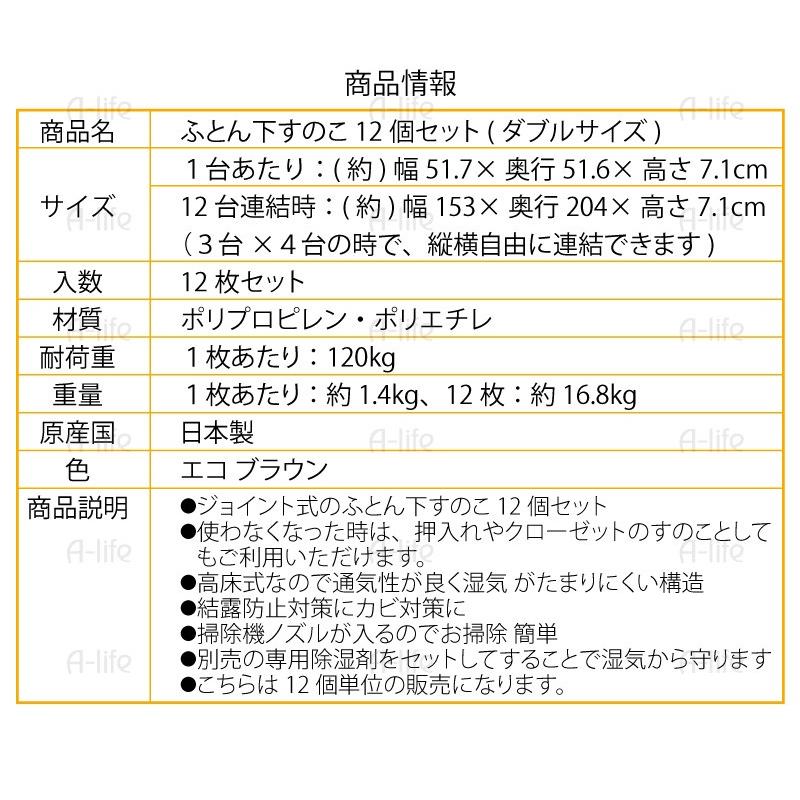 セール すのこベッド ダブル 12個セット プラスチック すのこ ベッド