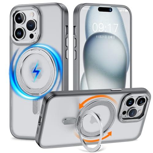 KMAMBNG iPhone 13 Pro 用 ケース 縦横両対応 リング 多機能360度回転