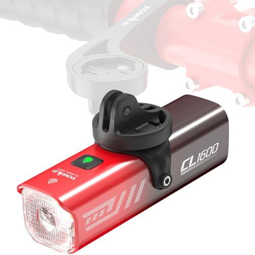 自転車 ライト 1600ルーメン 大容量5000mAh USB-C充電式 ロードバイク