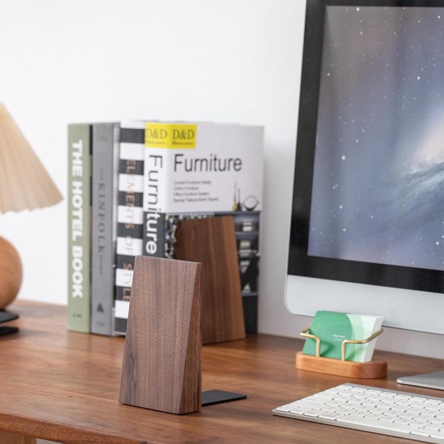 Muso Wood 木製 ブックエンド 厚い 倒れない 本立て おしゃれ ブック