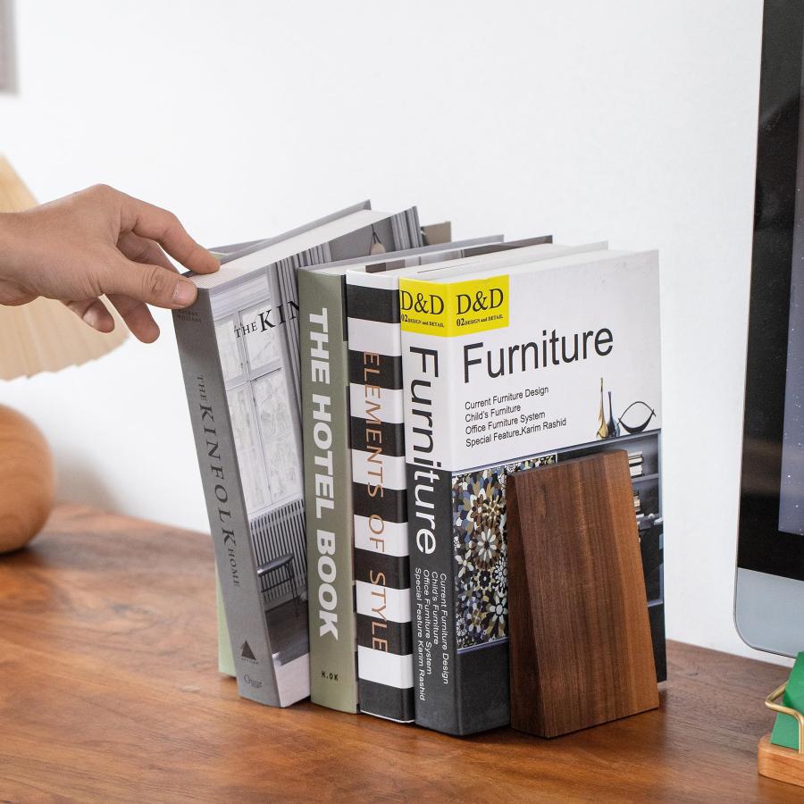 Muso Wood 木製 ブックエンド 厚い 倒れない 本立て おしゃれ ブック