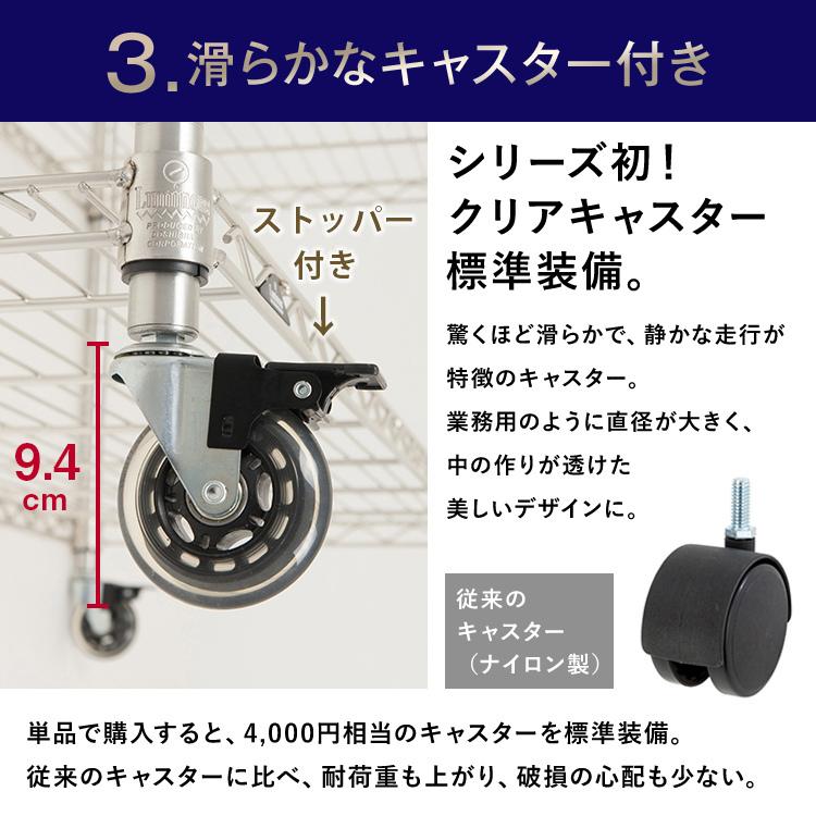 Luminous スチールラック 幅120 4段 ソリッドシェルフ キャスター付き