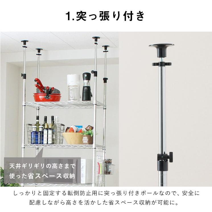 Luminous 冷蔵庫ラック 幅80 キッチンラック スリム つっぱりラック