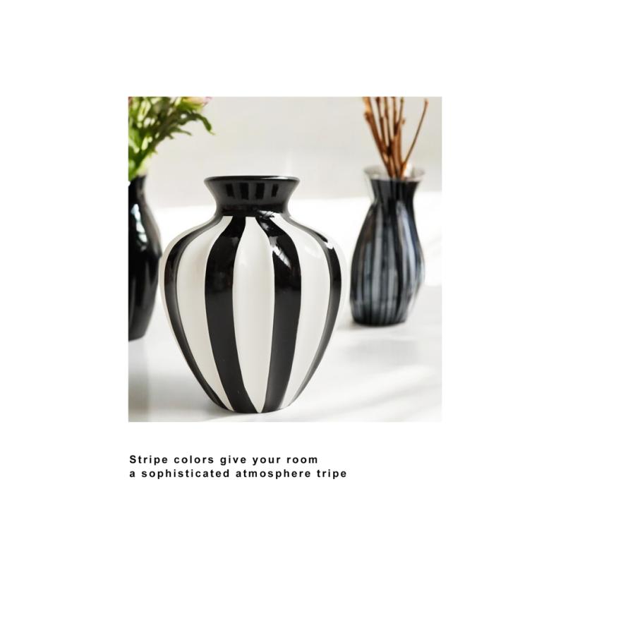 ポイント10％！2月25日20時〜3月26日10時 ストライプ柄 花瓶 Sサイズ