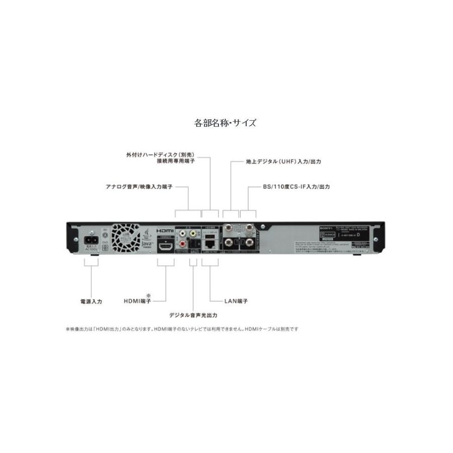 SONY（ソニー） BDZ-EW520 500GB 2チューナー 外付けHDD対応