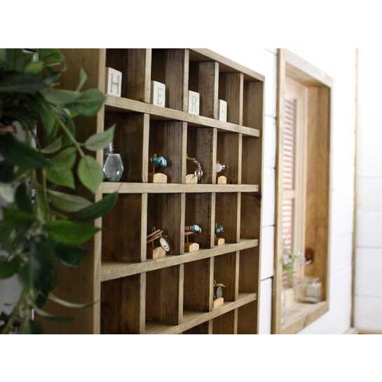 マス目シェルフ オーダーメイド アンティークブラウン w45.5d8h45.5cm