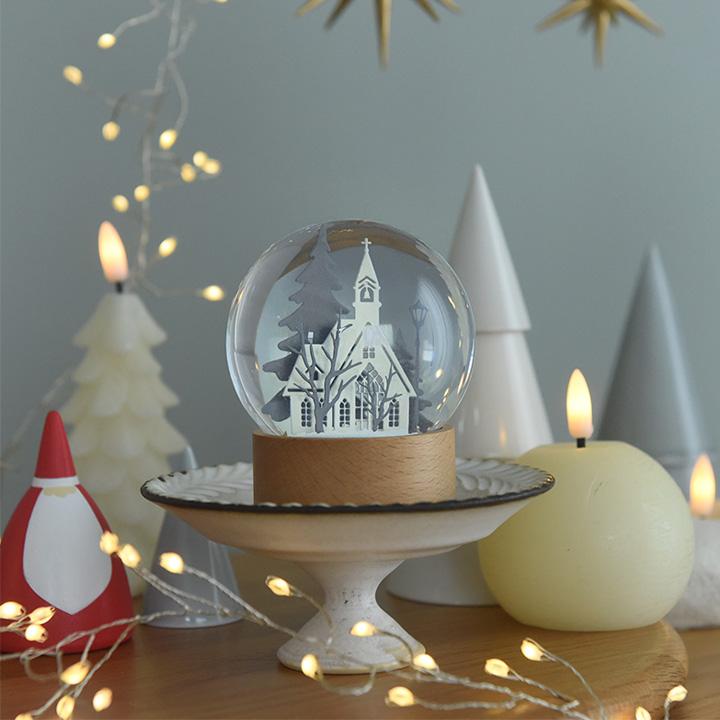クリスマス インテリアに馴染む スノードーム ノエルの街【送料無料