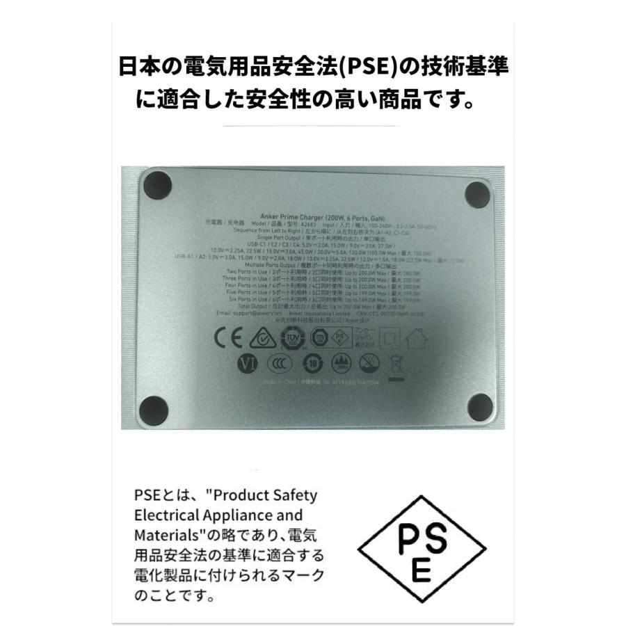 Anker（アンカー） Anker Prime Charger (200W, 6 Ports, GaN) 【PSE