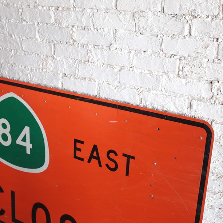 看板 アメリカ 道路標識 ヴィンテージ オレンジ ロードサイン