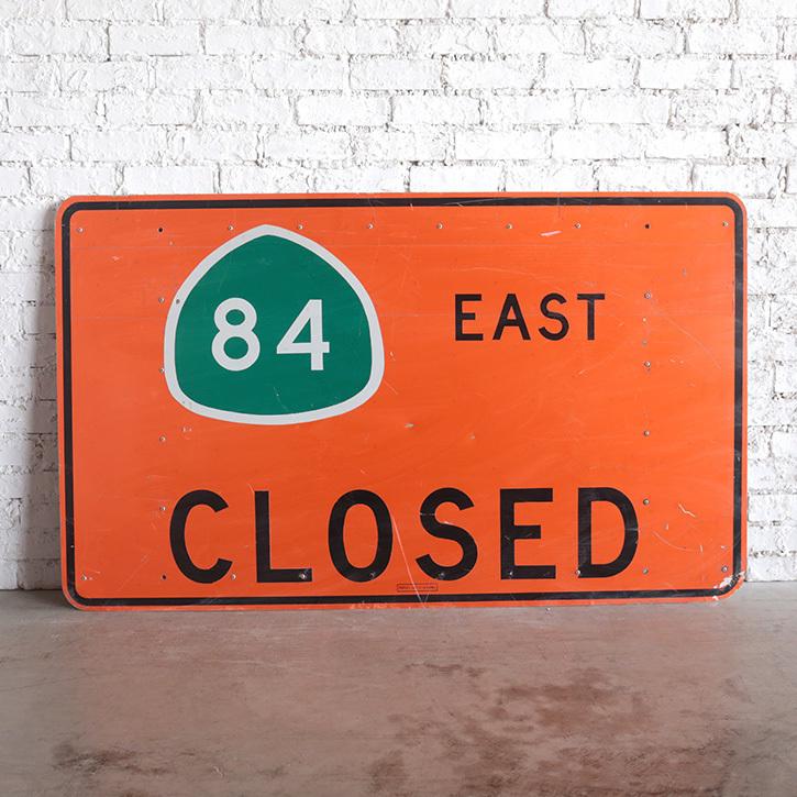 看板 アメリカ 道路標識 ヴィンテージ オレンジ ロードサイン