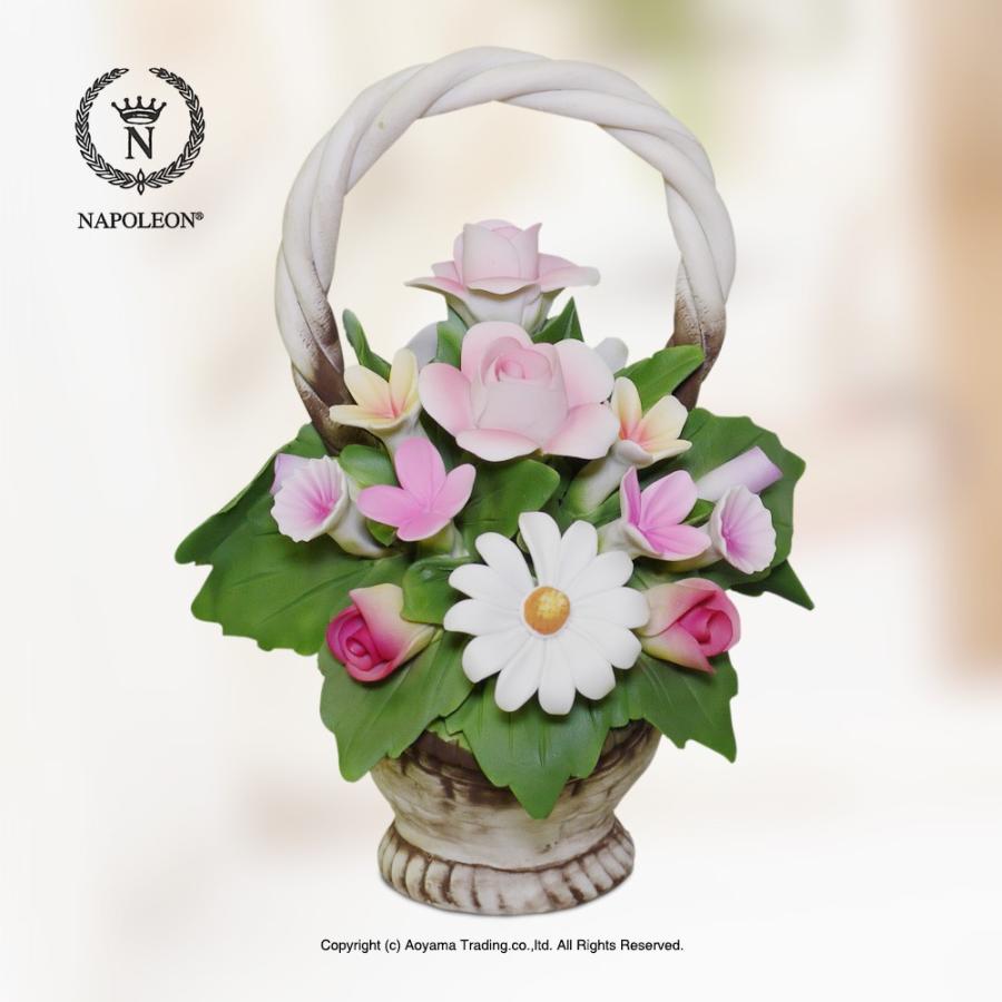 ナポレオン オブジェ インテリア 置物 陶花 ディジーとバラの