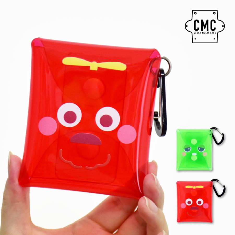 ガチャピン ムック クリアポーチ ミニポーチ カラビナ 小物入れ