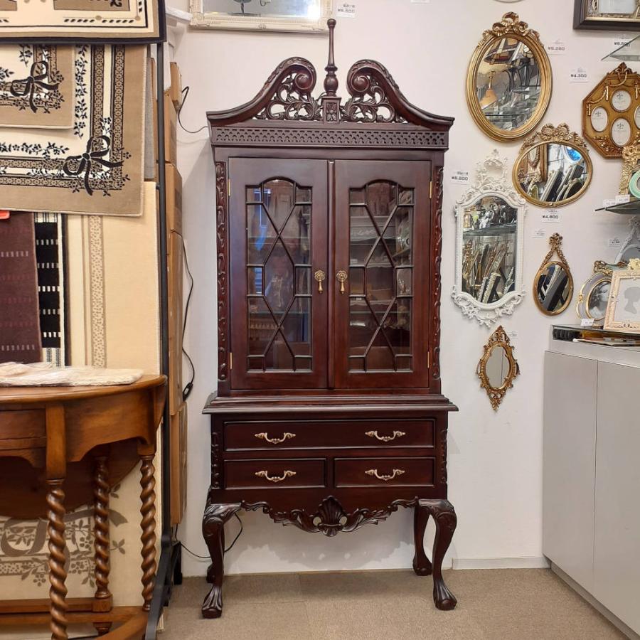キャビネット ショーケース アンティーク風家具 ディスプレイ