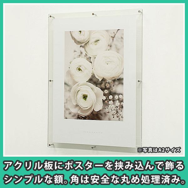 ポスターフレーム B2 フロート おしゃれ 額縁 パネル 壁掛け アクリル