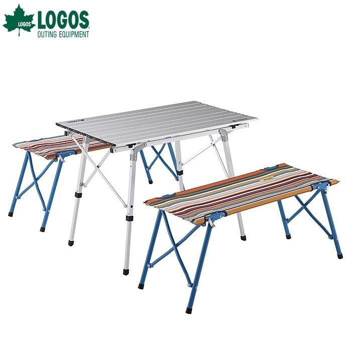 LOGOS（ロゴス） オートレッグベンチテーブルセット4（ストライプ