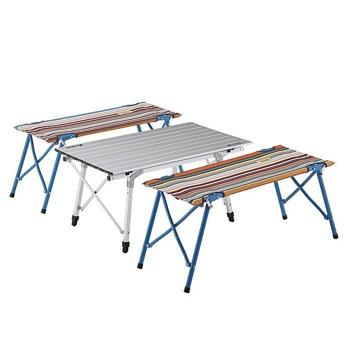 LOGOS（ロゴス） オートレッグベンチテーブルセット4（ストライプ