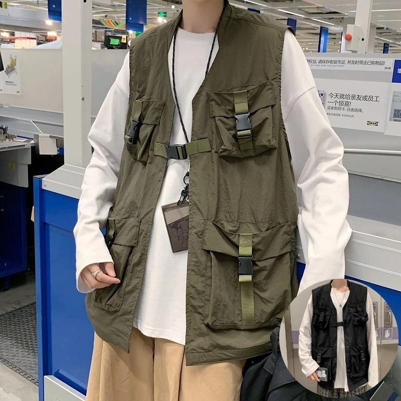 フィッシングベスト メンズ レディース ブラック カーキ ミリタリー