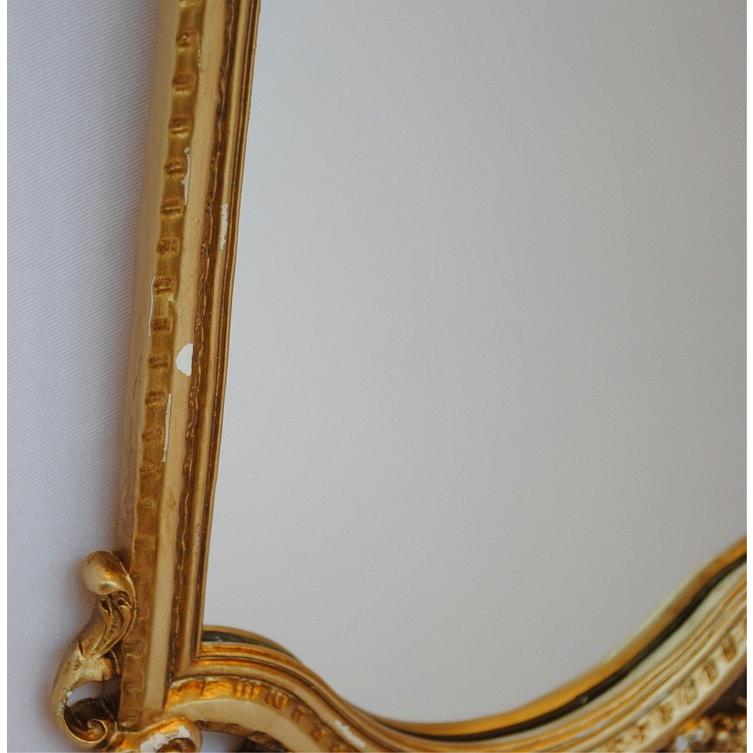 ミラー 壁掛け鏡 おしゃれ 長楕円形 ウォールミラー 金 ゴールド