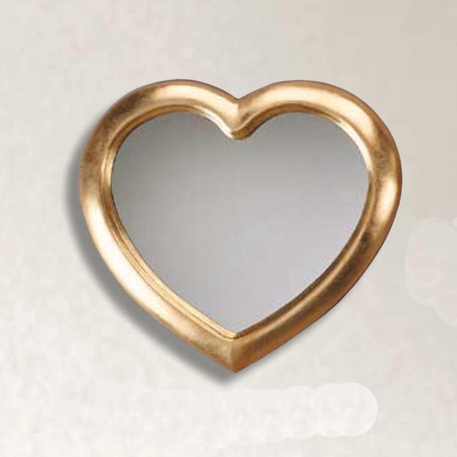ウォール ハート ミラー ゴールド 金 純金箔 壁掛け 鏡 お姫様