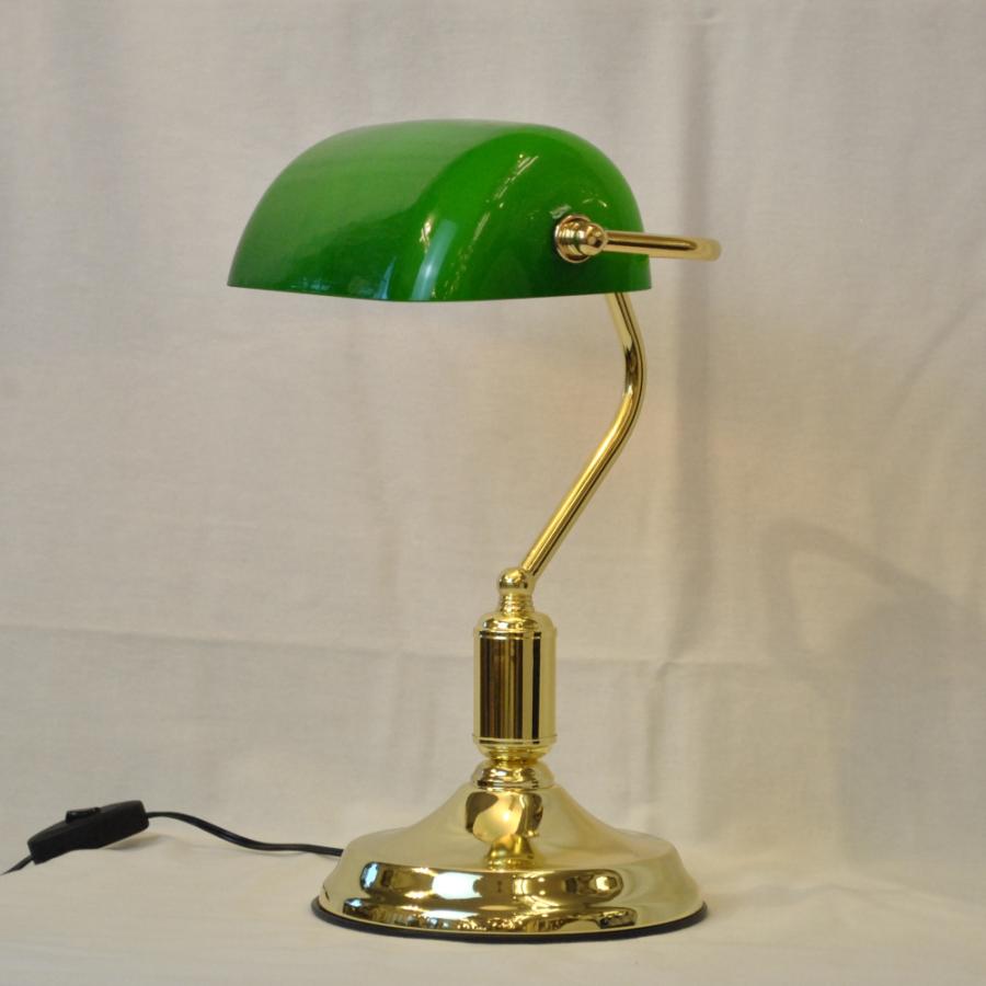 バンカーズランプ グリーン ガラス シェード デスクランプ ガラス