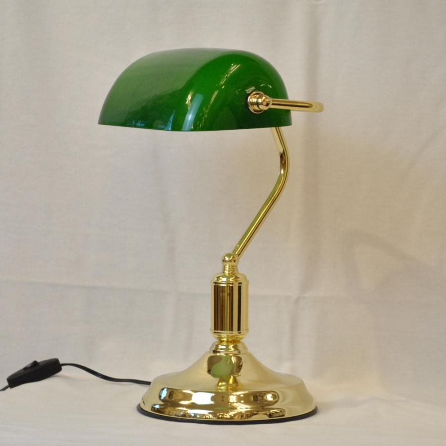バンカーズランプ グリーン ガラス シェード デスクランプ ガラス