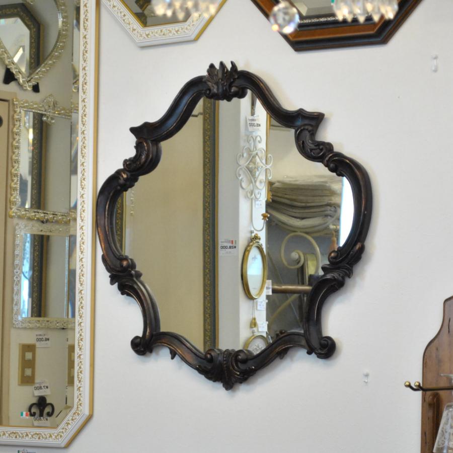 壁掛けミラー カービングウォールミラー アンティーク調 鏡 大きい鏡