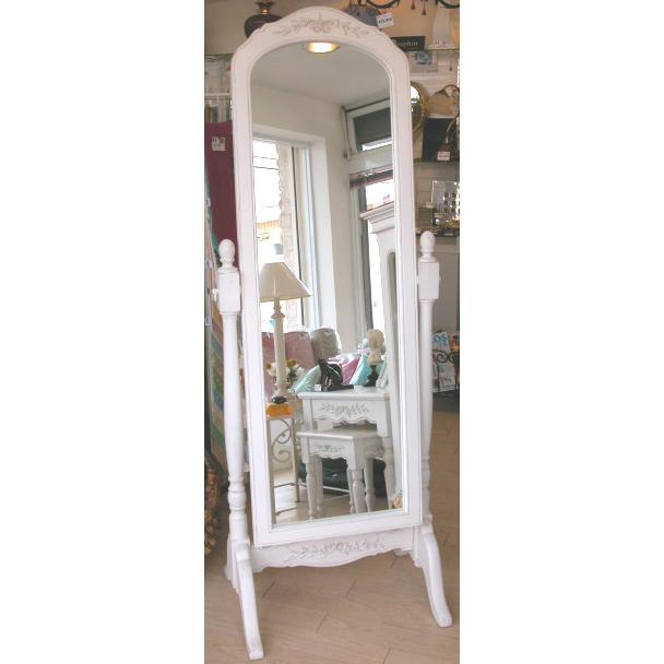 スタンドミラー 全身 白いスタンドミラー カントリーコーナー 姿見