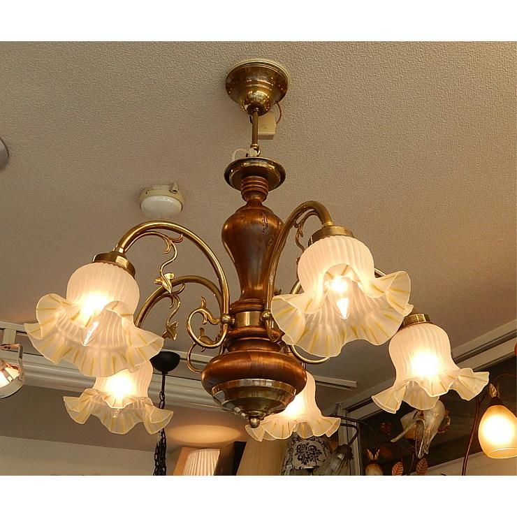 シャンデリアランプ 照明 LED可 おしゃれ イタリア製シャンデリア 古木